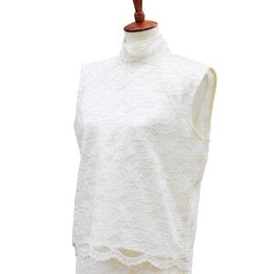 Scott McClintock Cream Edwardian Style Lace Blouse Size 10 Royal Core Vintage